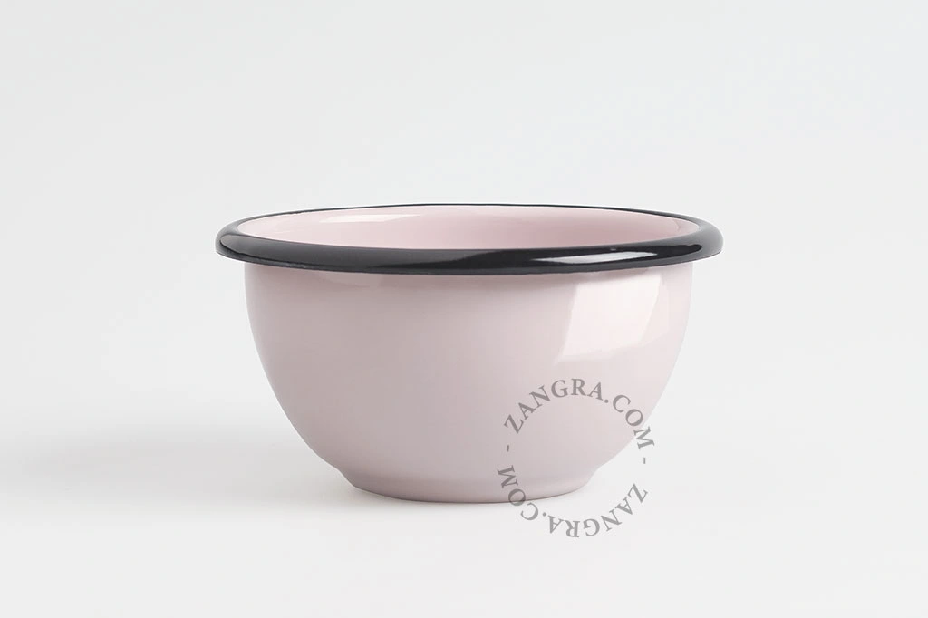 rosa emaljskål - Ø 10 cm