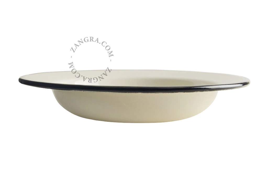 plato hondo esmaltado Ø 24 cm - marfil