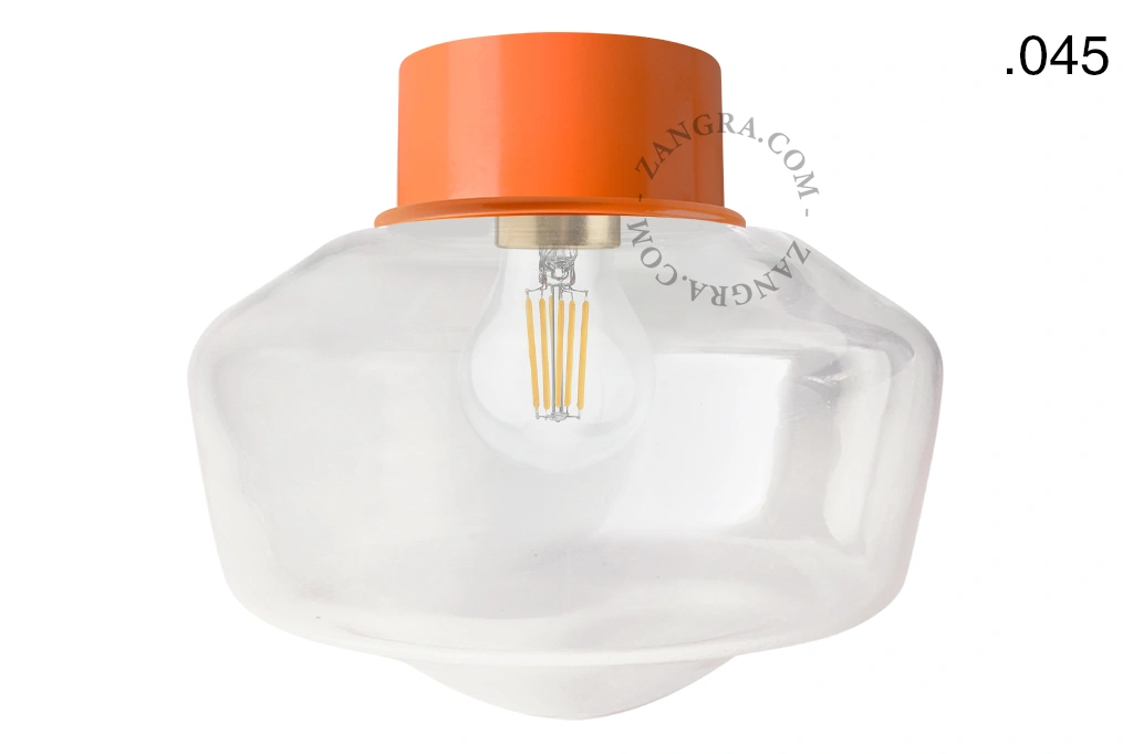 orange wall or ceiling light - glass shade - Ø 10 cm