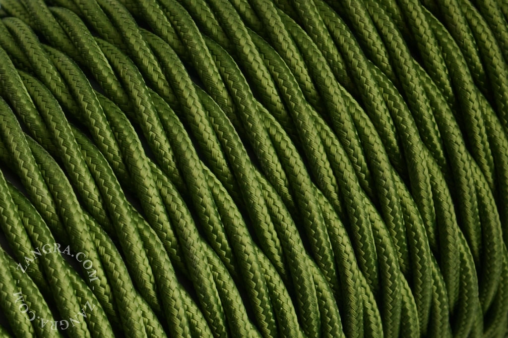 cabo textil torcido - verde caçador