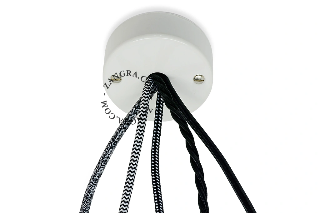 white porcelain ceiling rose - up to 5 cables
