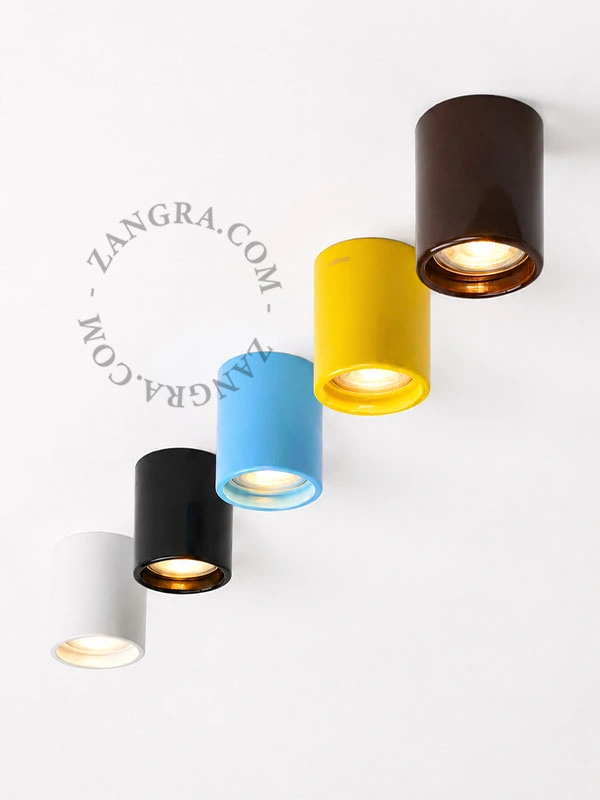brązowy porcelanowy reflektor natynkowy Aglae - Ø 6 cm