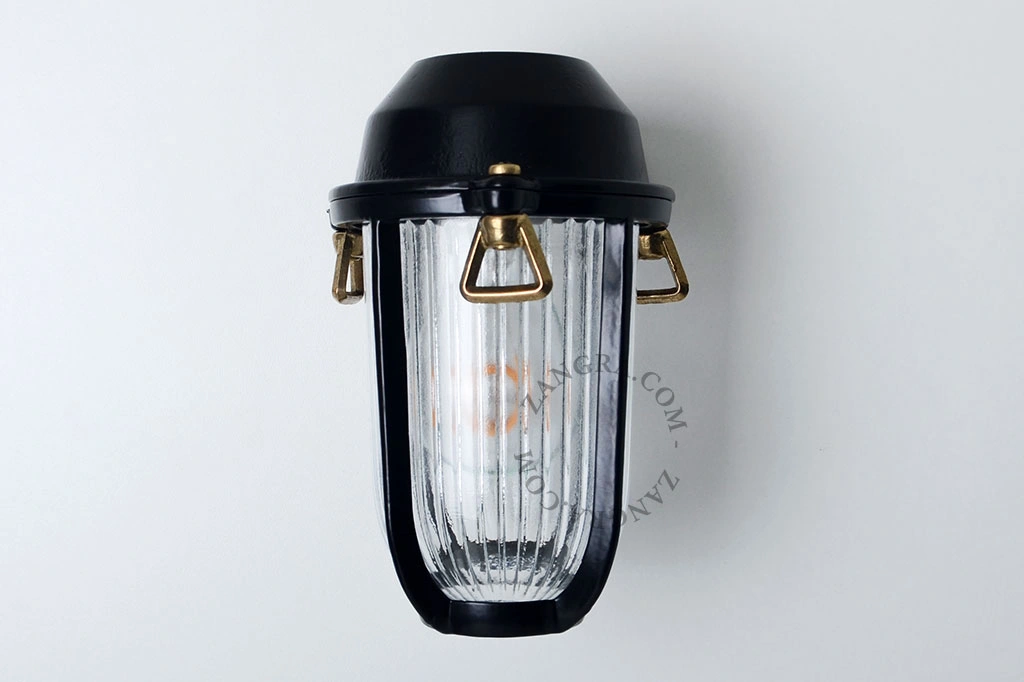outdoor black brass wall light - IP64