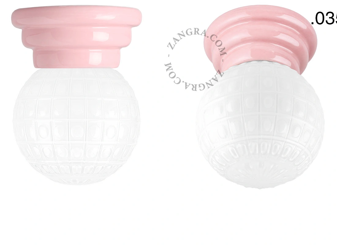 pink porcelain Art Deco light Daniel