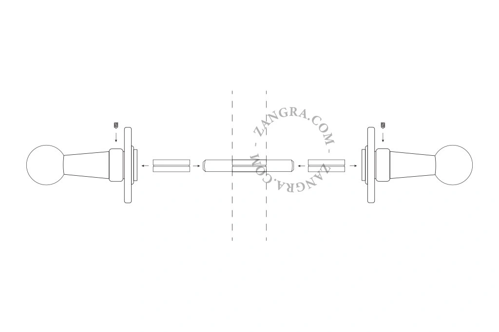 brass Chemin de Fer door handle