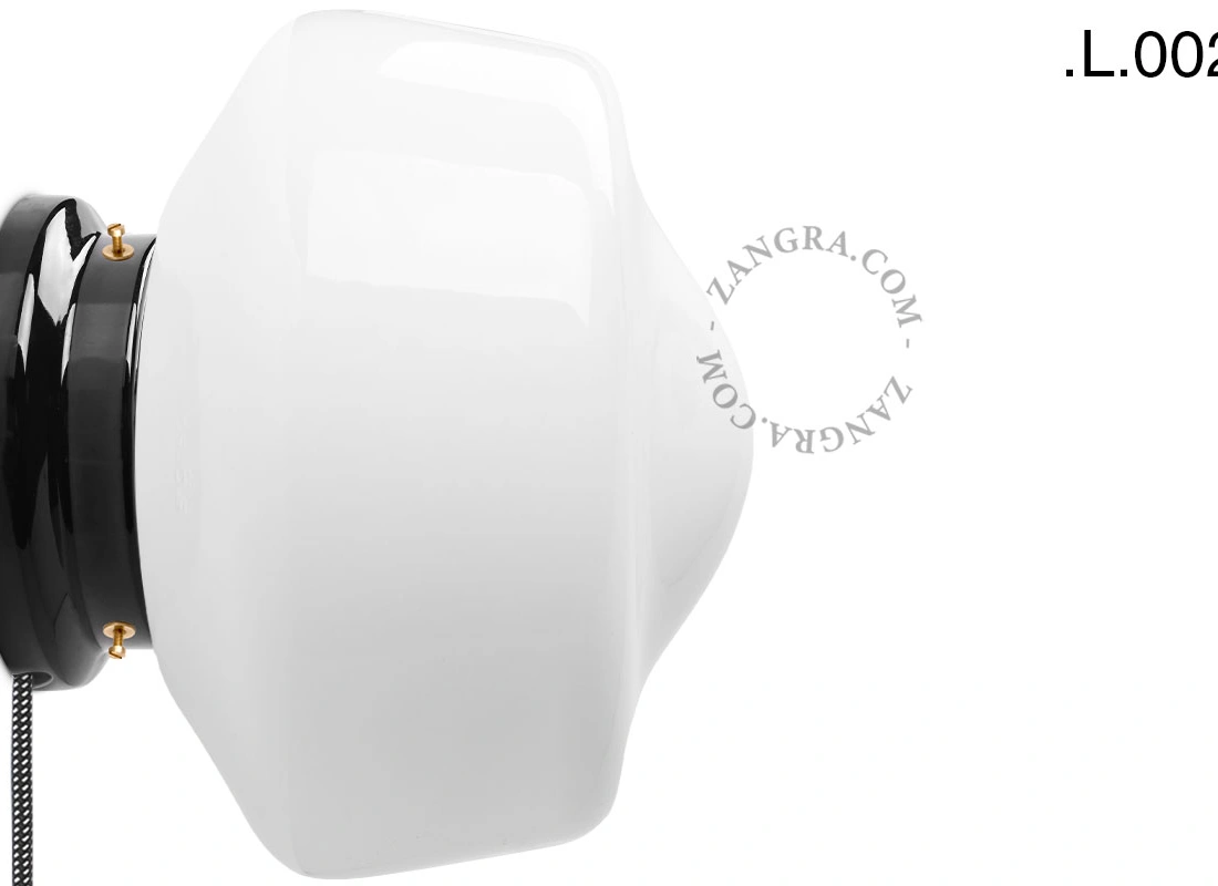 applique ou lampe de table Cédric en porcelaine noire