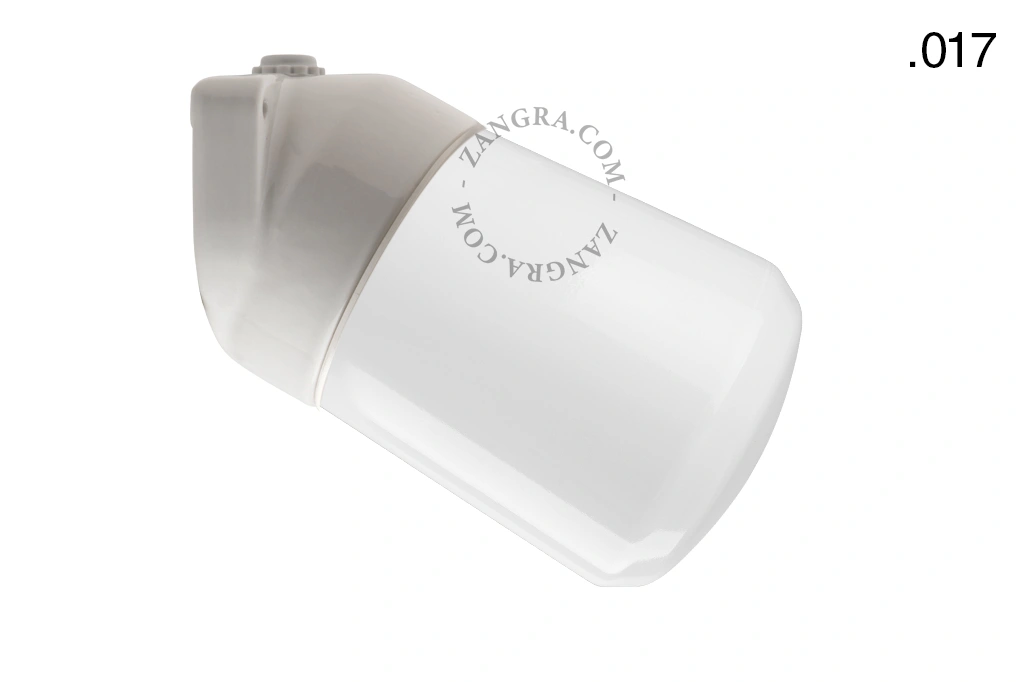 candeeiro de parede em porcelana branca para casa de banho - Ø 9,5 cm - abajur de vidro - IP54