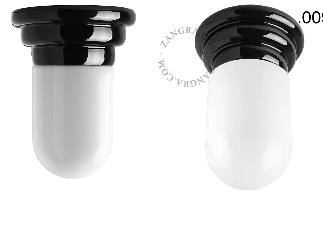 black porcelain Art Deco light Daniel
