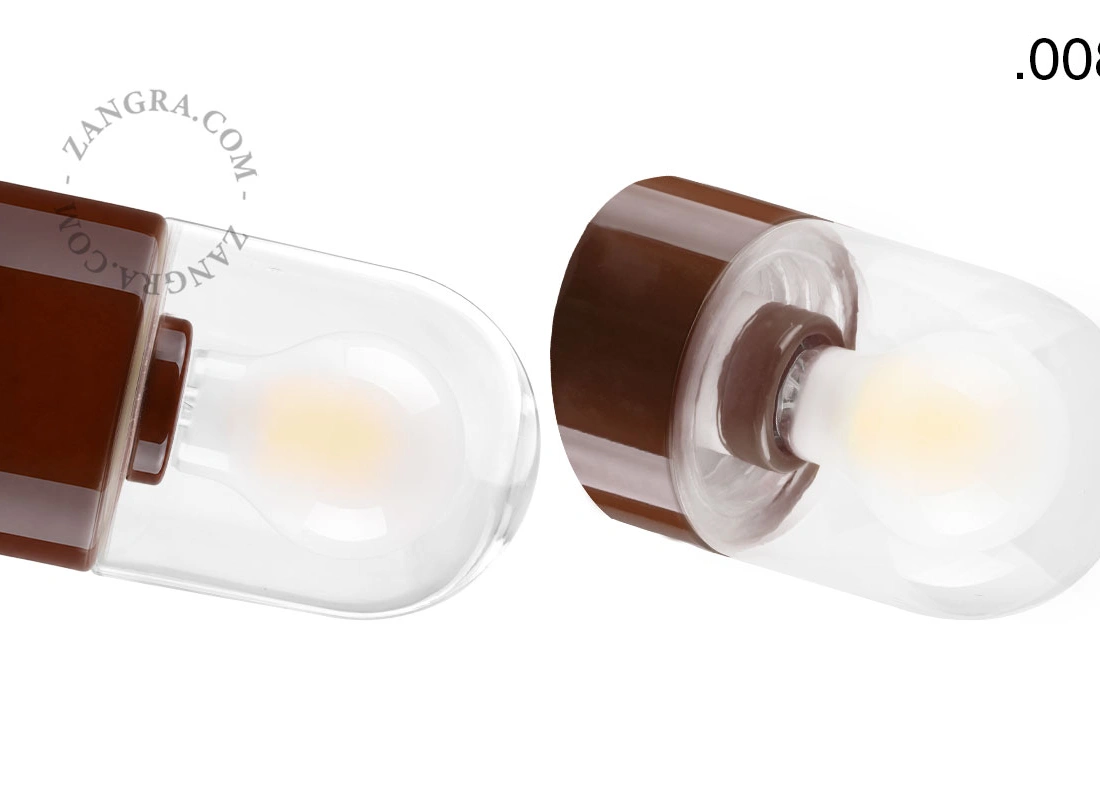 brązowa porcelanowa lampa ścienna David - Ø 10 cm