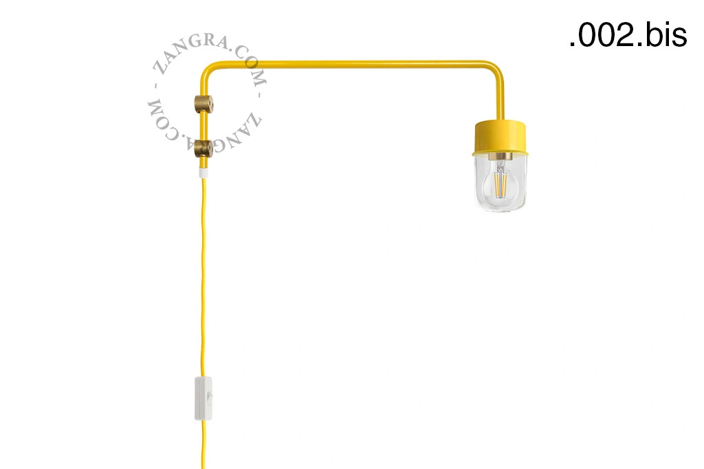 gele wandlamp Abbie met pivoterende arm