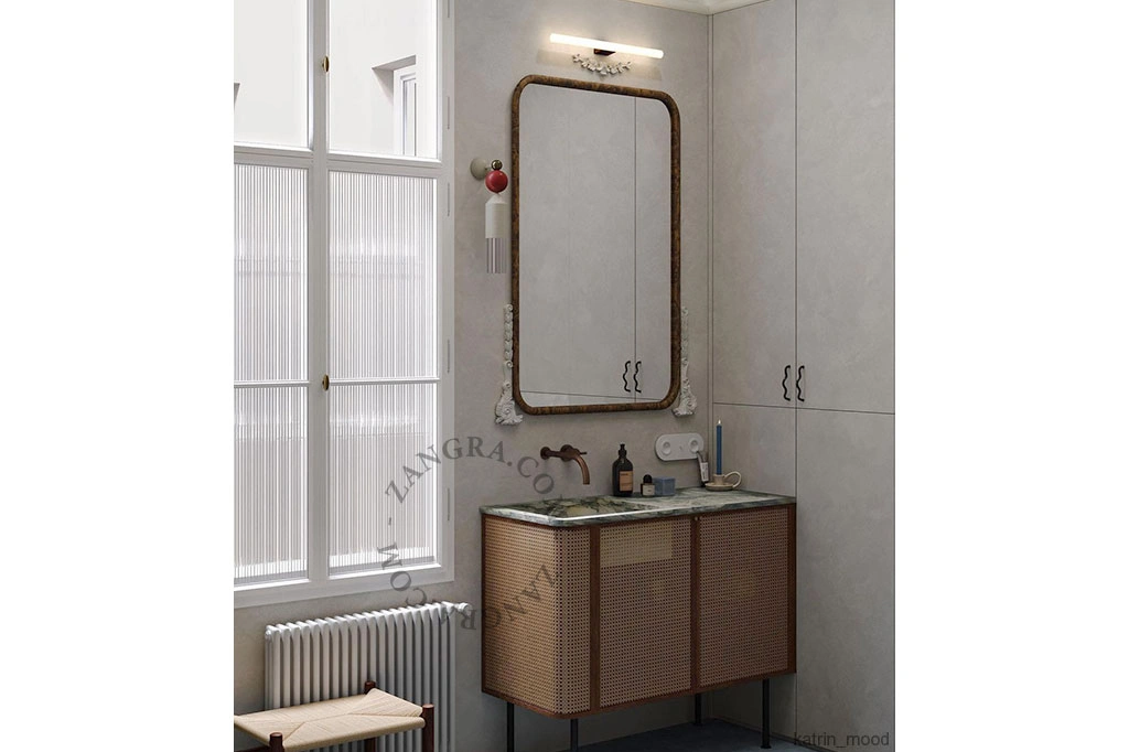applique ou plafonnier S14d noir - ampoule tubulaire opaline