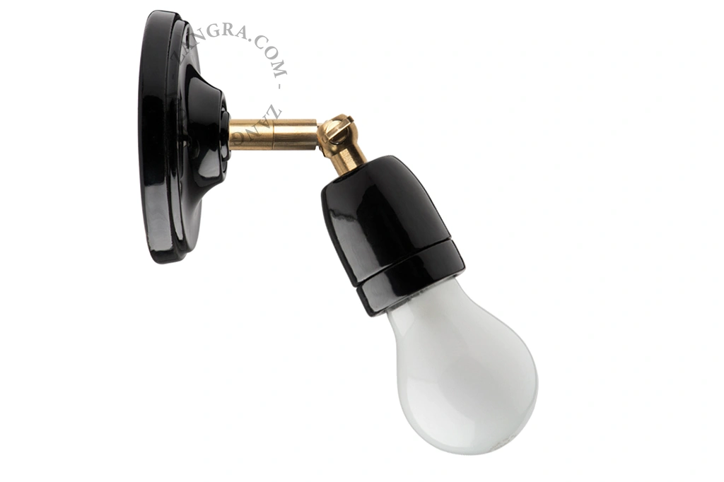 black Pure Porcelain adjustable wall light