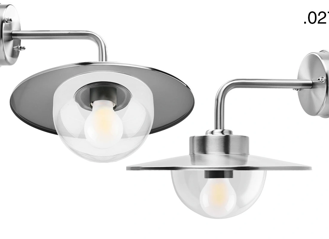 silver-coloured wall light Eduardo - IP54