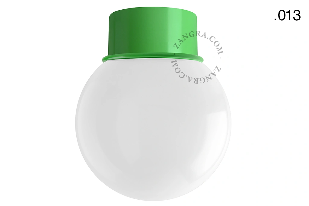 applique ou plafonnier vert - globe en verre - Ø 10 cm