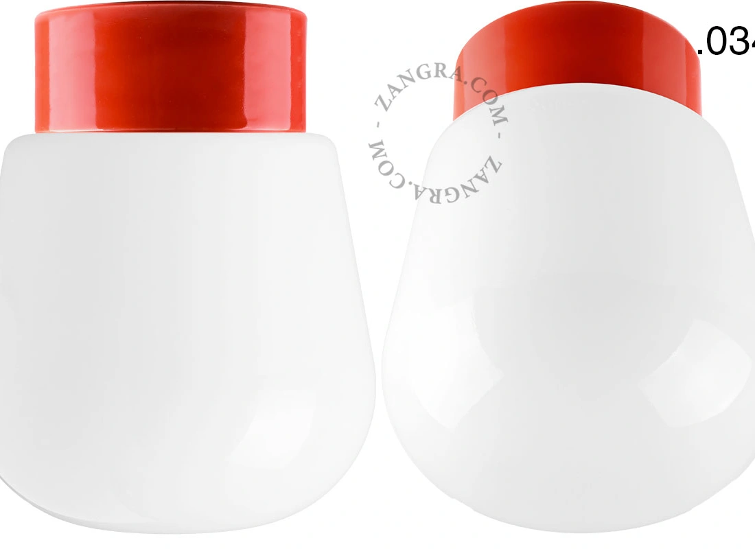 Leuchte David aus rotem Porzellan - Ø 10 cm