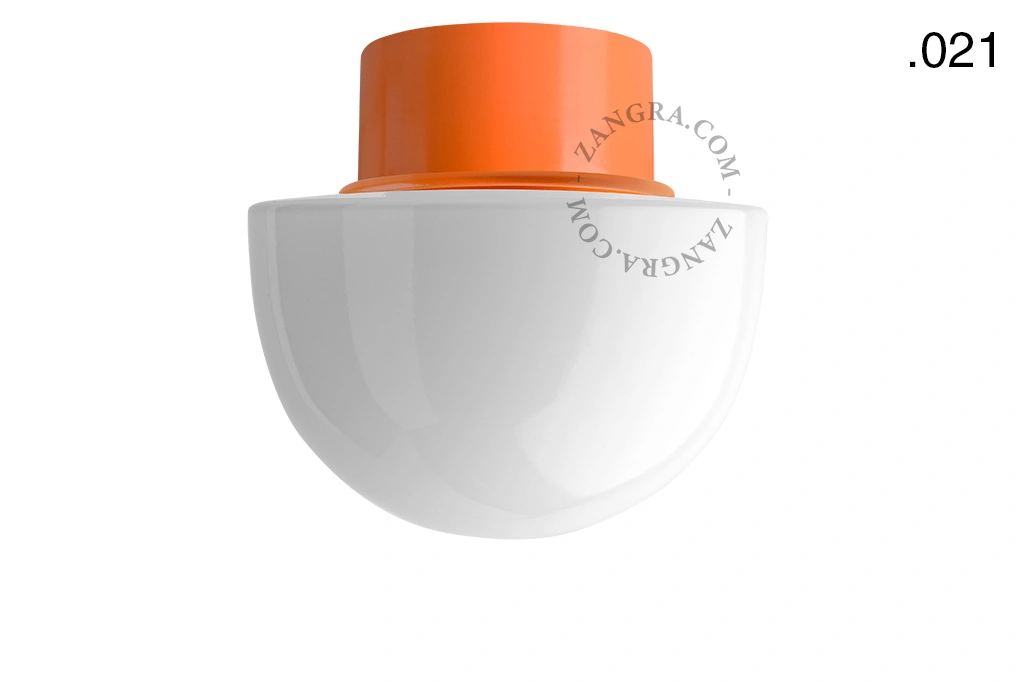 orange wall or ceiling light - glass shade - Ø 10 cm
