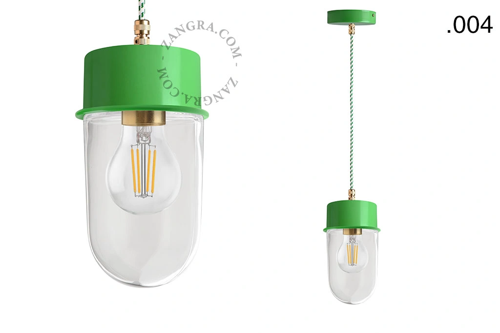 candeeiro suspenso verde - abajur de vidro - Ø 10cm
