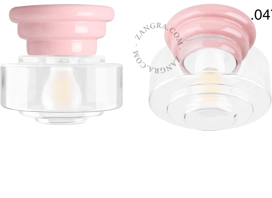 pink porcelain Art Deco light Daniel