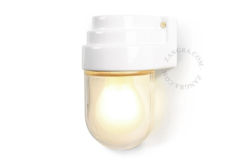 biała porcelanowa lampa ścienna Cameo  w stylu Art Deco