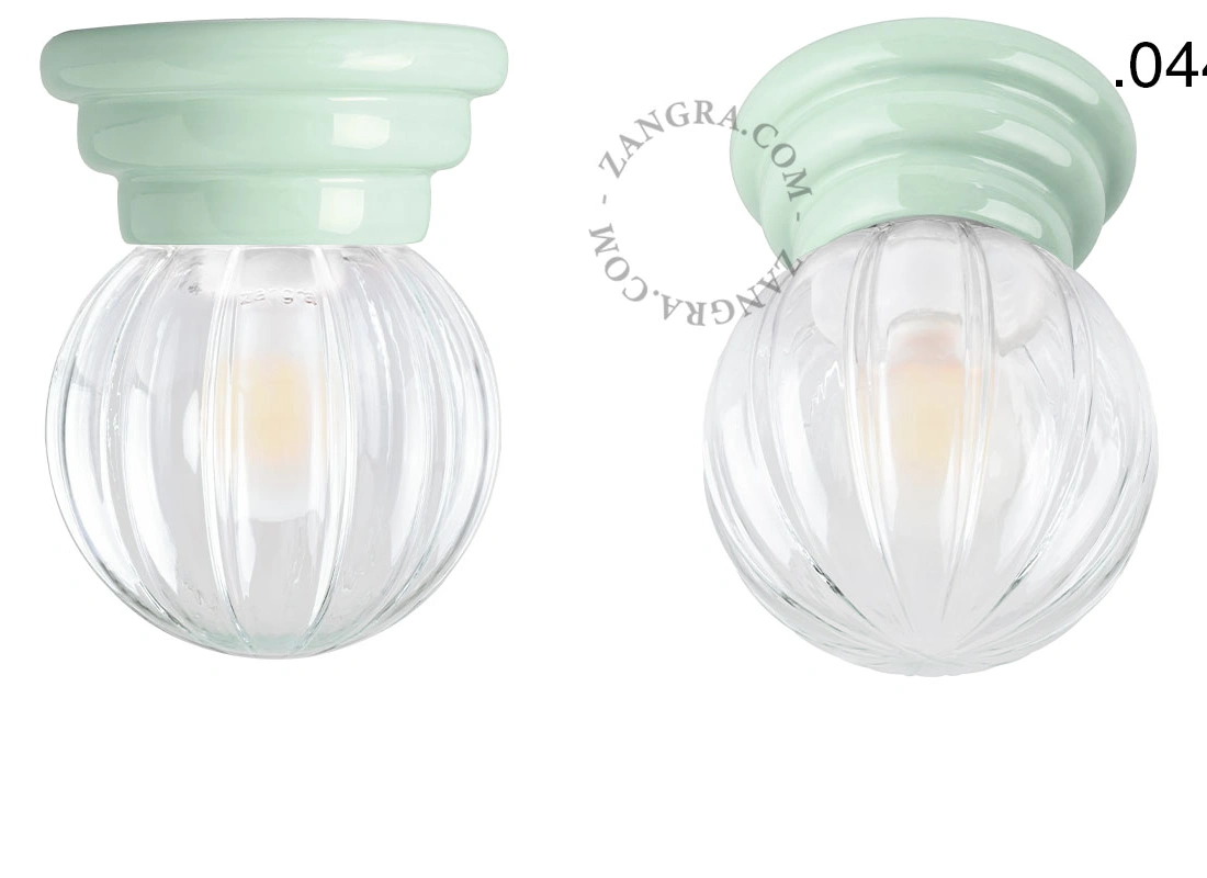 green porcelain Art Deco light Daniel