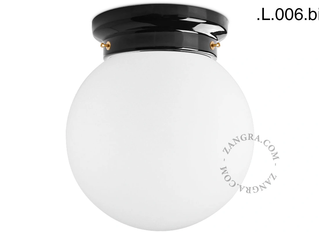 Art Deco lampa Chaella i svart porslin