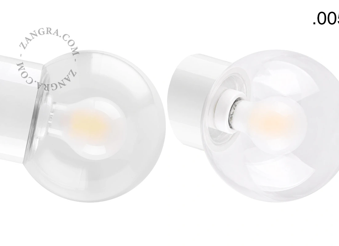 biała porcelanowa lampa ścienna David - Ø 10 cm