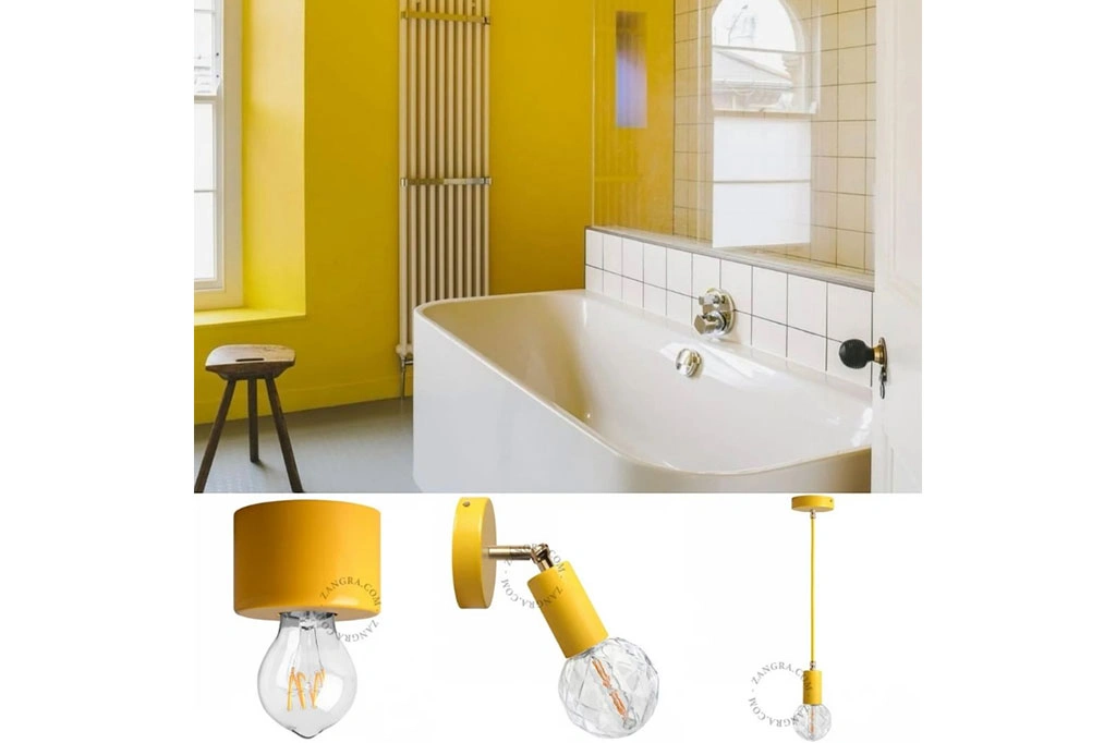 gul væg- eller loftslampe - Ø 8,5 cm