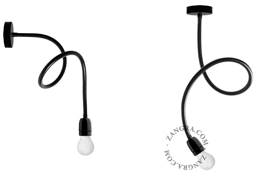 væg- eller loftslampe i porcelæn med fleksibel arm