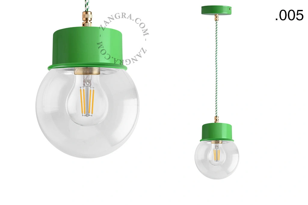 candeeiro suspenso verde - abajur de vidro - Ø 10cm
