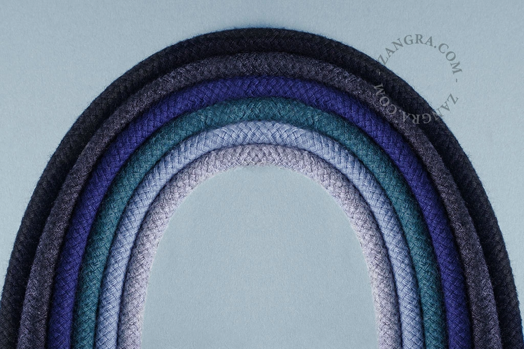 cabo têxtil - algodão azul