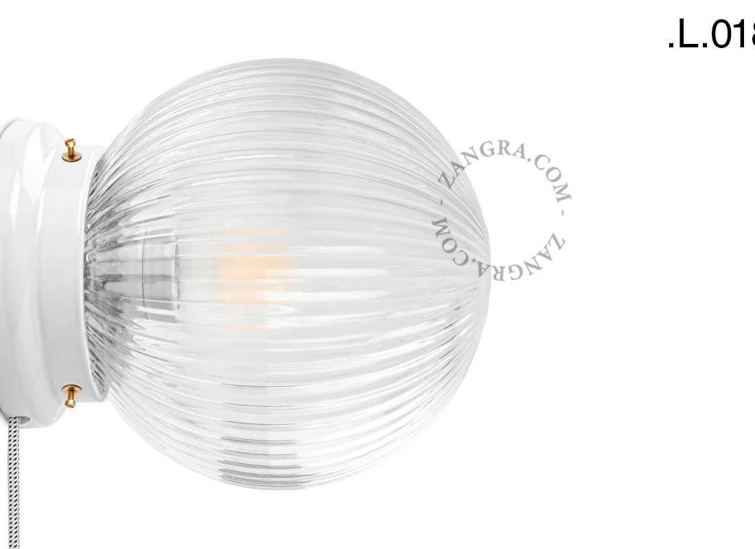 applique ou lampe de table Cédric en porcelaine blanche