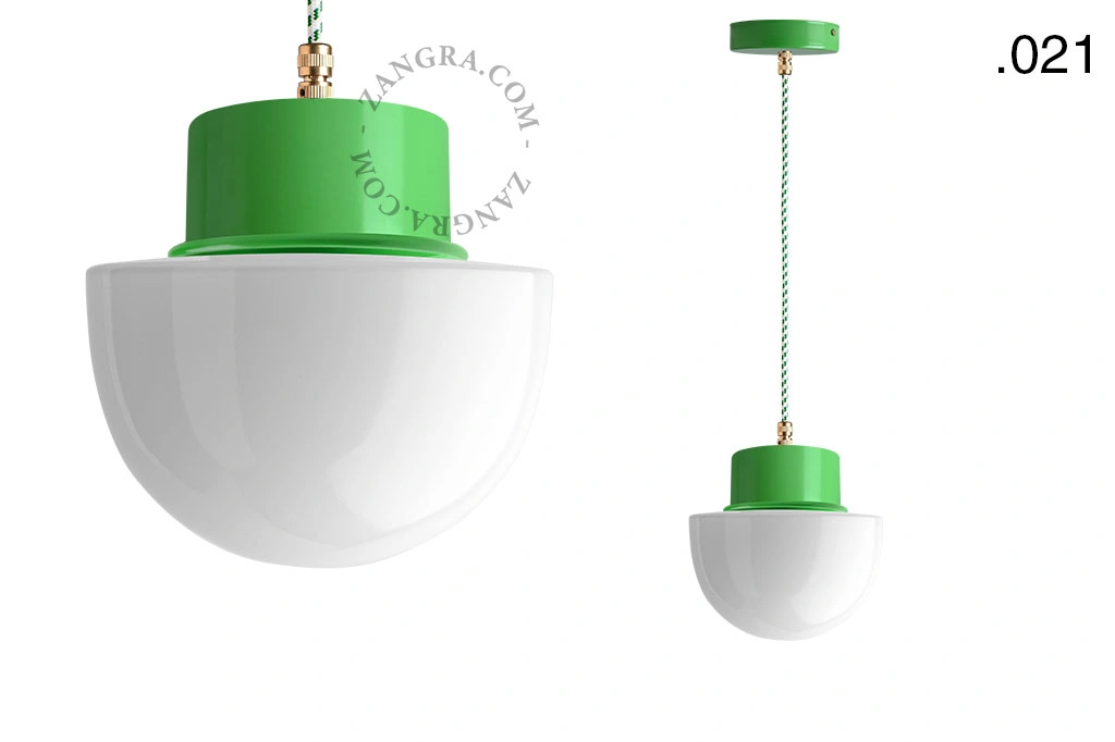 candeeiro suspenso verde - abajur de vidro - Ø 10cm