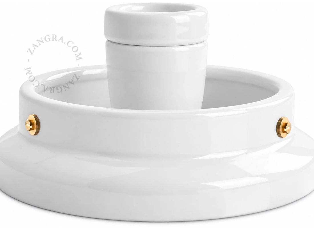 applique ou lampe de table Cédric en porcelaine blanche