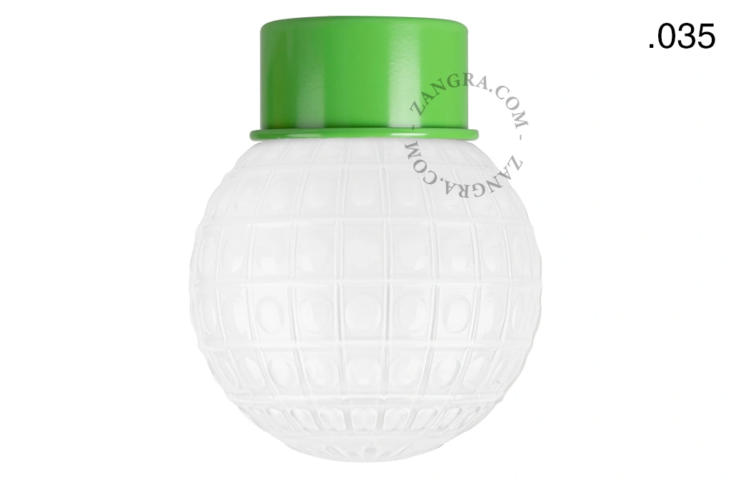 applique ou plafonnier vert - globe en verre - Ø 10 cm