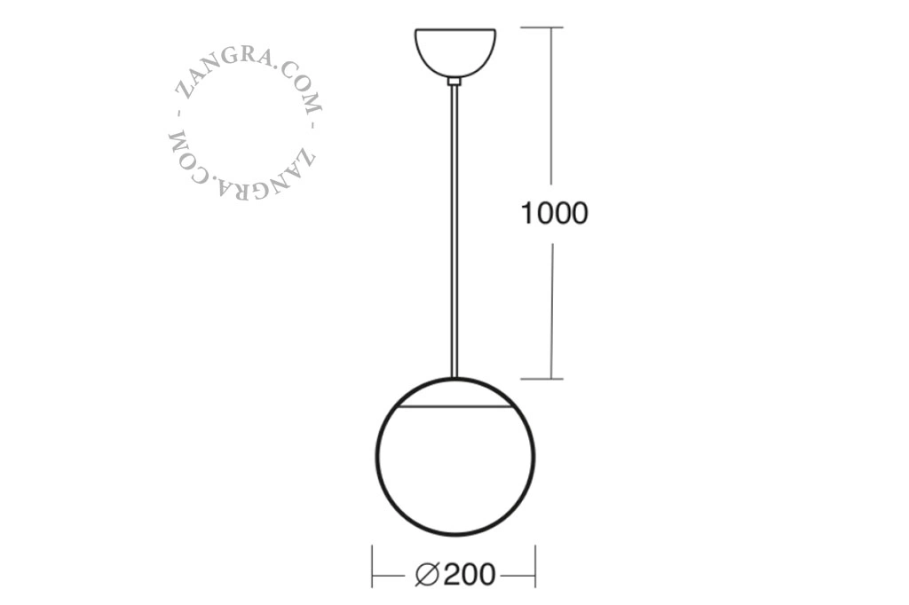 handgefertigte Hängeleuchte aus Glas - Ø 20 cm