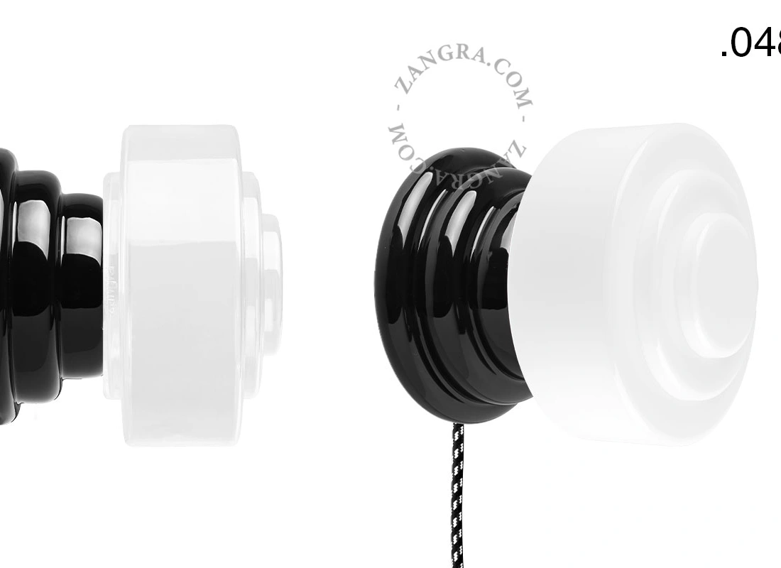 black porcelain Art Deco table or wall light