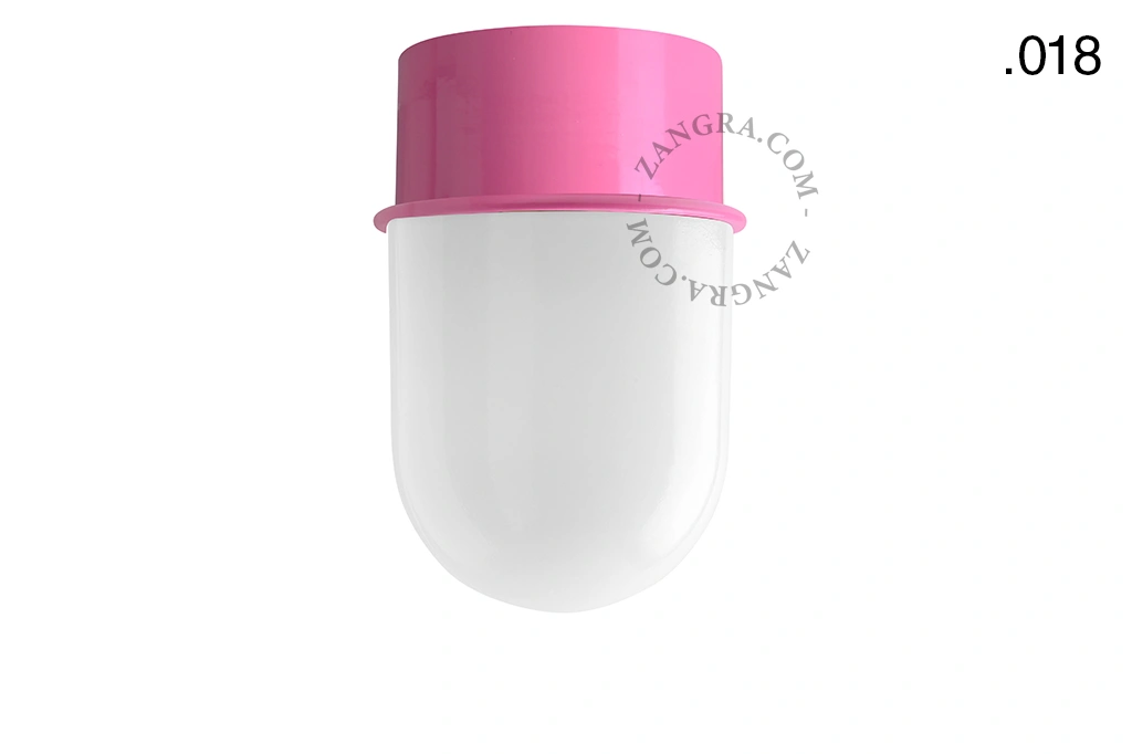 pink wall or ceiling light - glass shade - Ø 10 cm