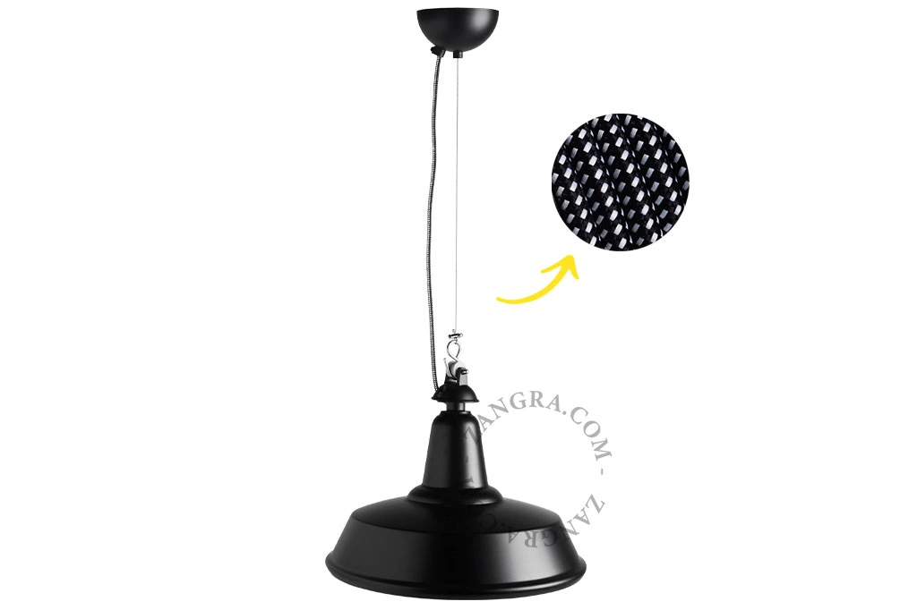 czarna industrialna lampa wisząca - Ø 31 cm