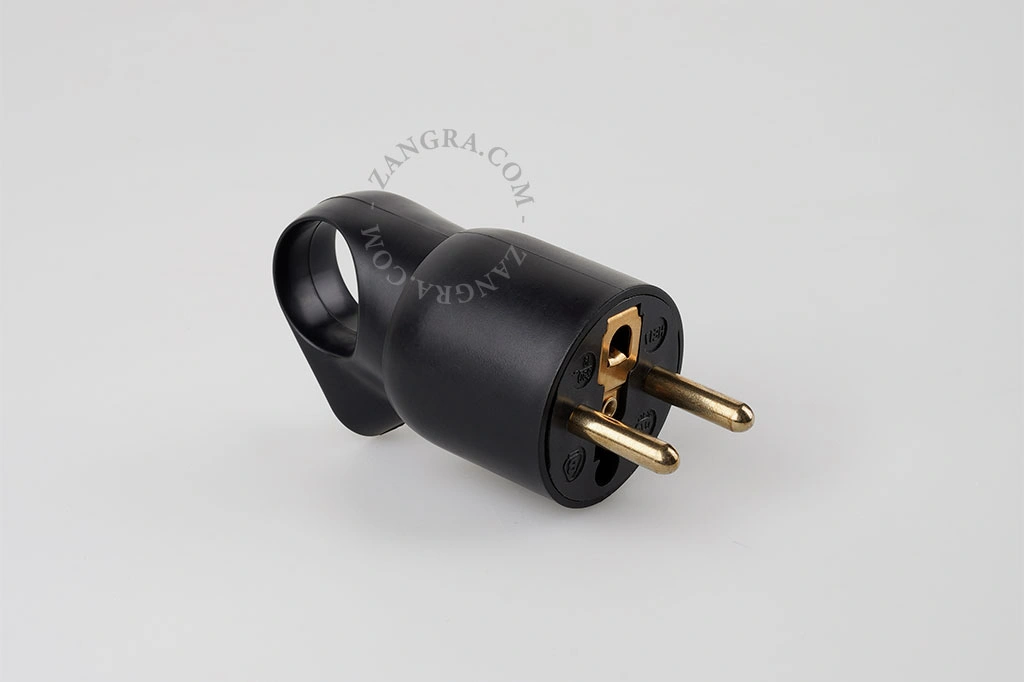 black type E male plug