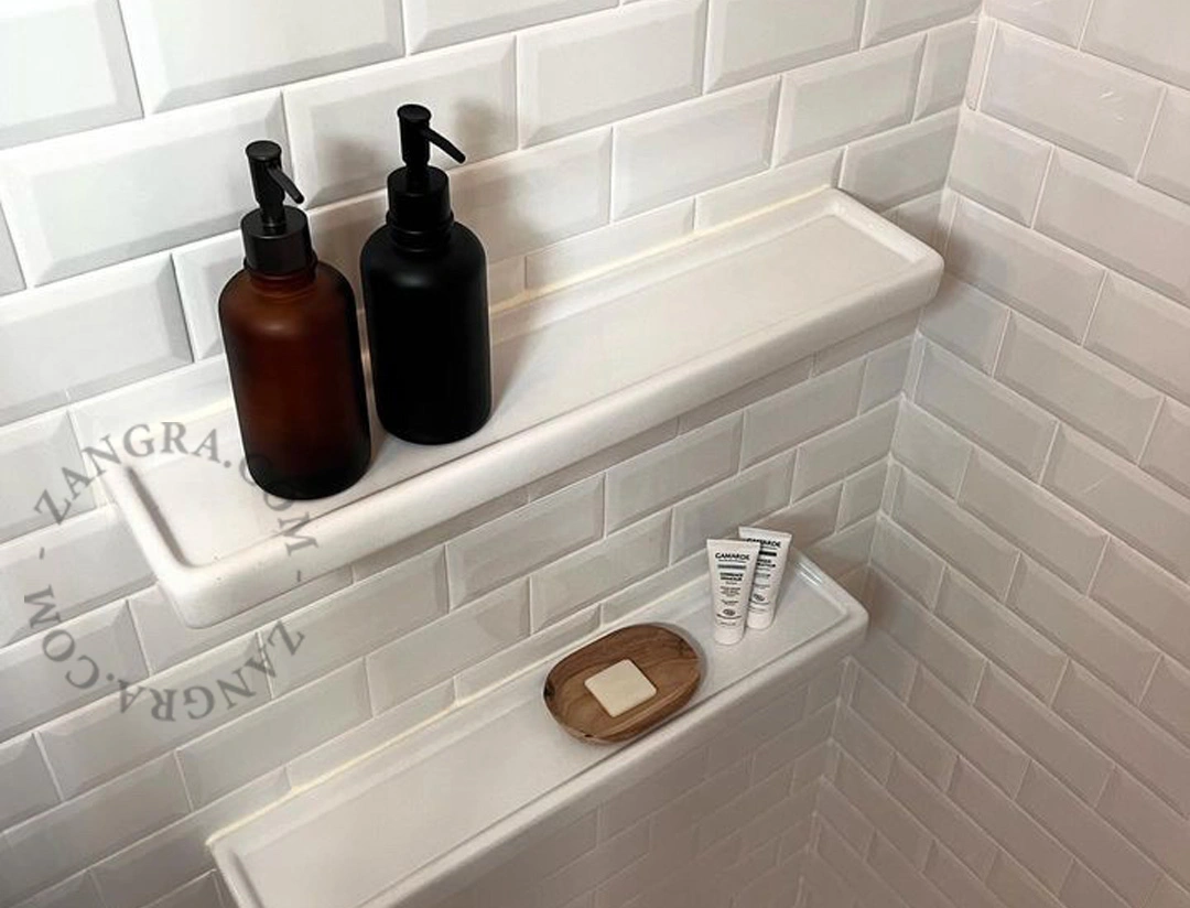 tablette murale en porcelaine blanche