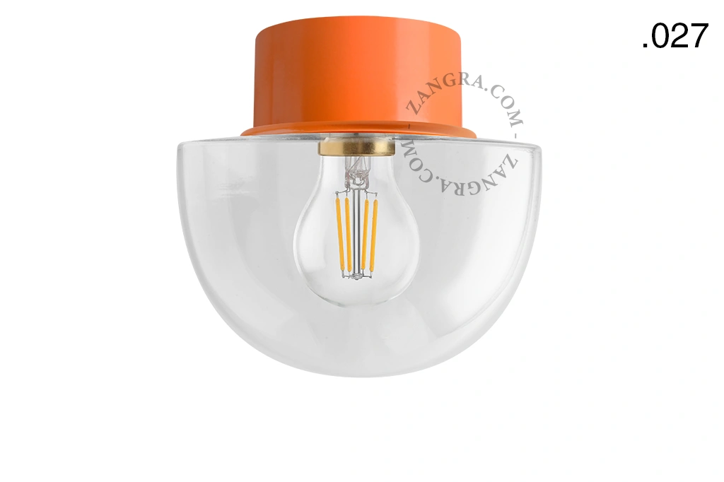 orange wall or ceiling light - glass shade - Ø 10 cm