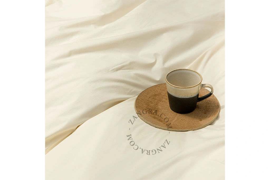 housse de couette ivoire en percale de coton