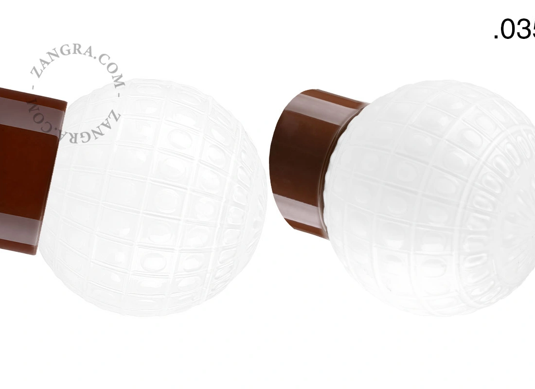 brązowa porcelanowa lampa ścienna David - Ø 10 cm