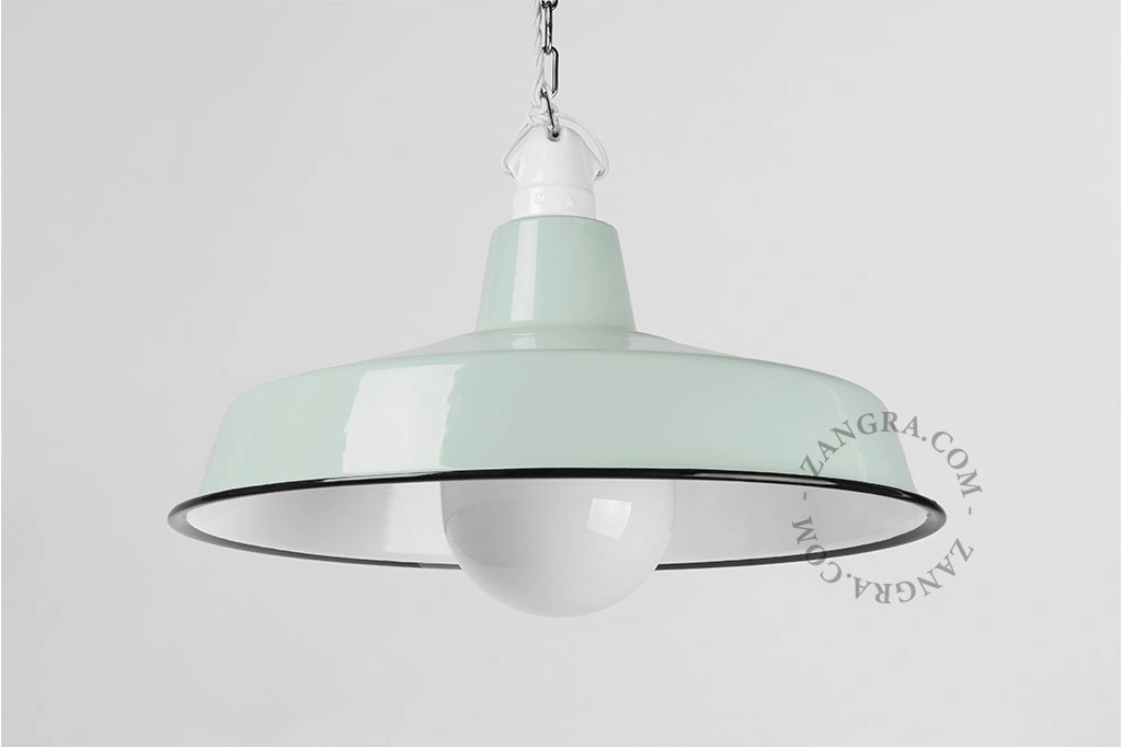 mintfarvet emaljeret pendellampe - Ø 40 cm