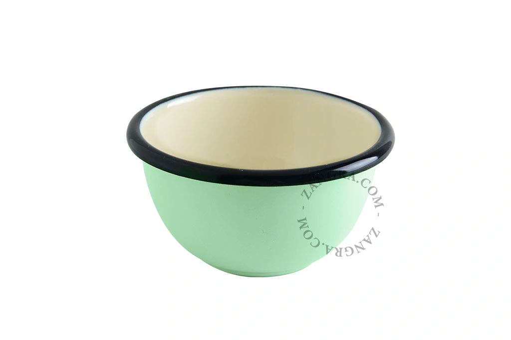 bol en émail vert menthe - Ø 10cm