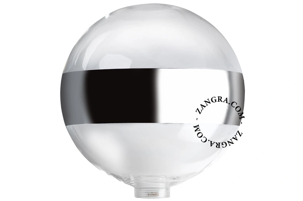 sfera in vetro - trasparente e argento