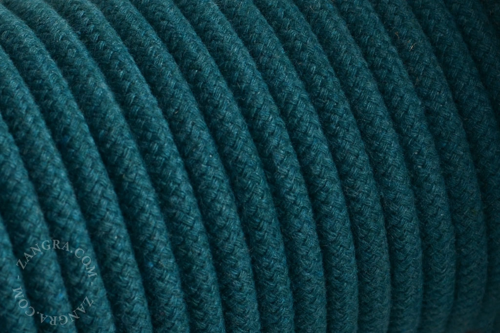 câble textile - coton turquoise