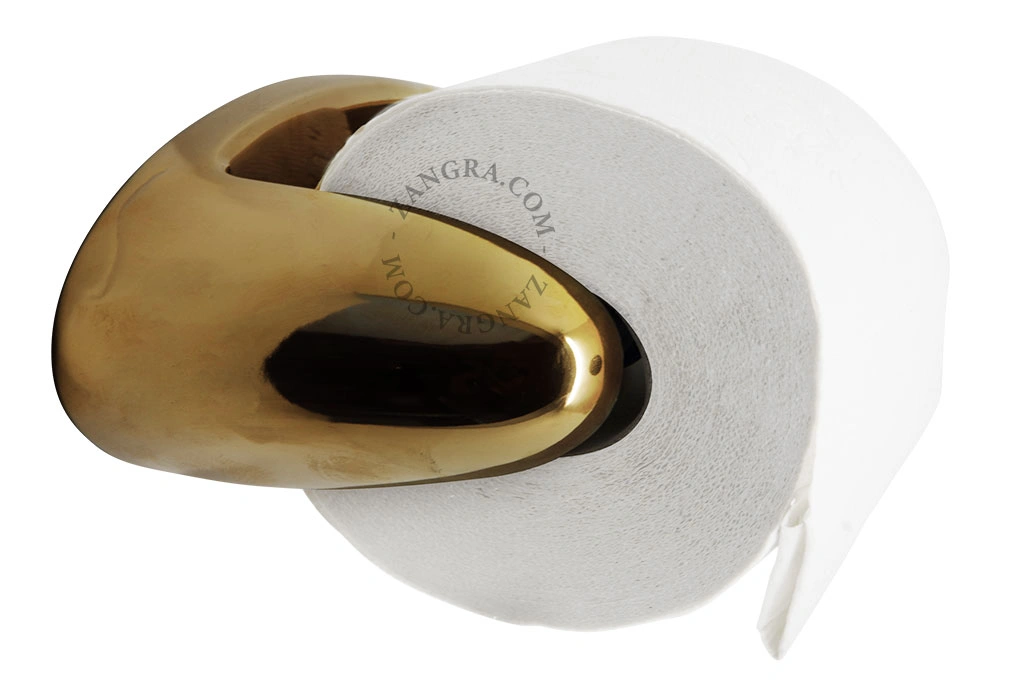 toiletpapirholder i gyldent porcelæn