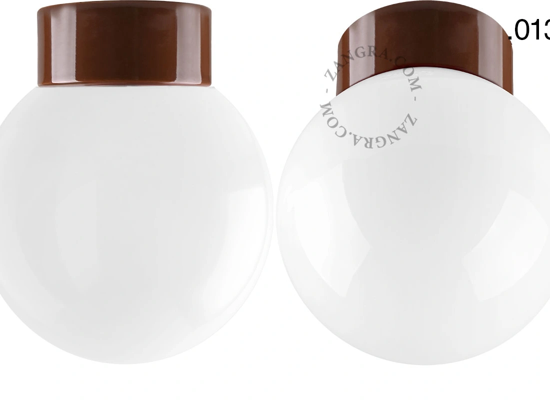 lámpara de porcelana marrón David - Ø 10 cm
