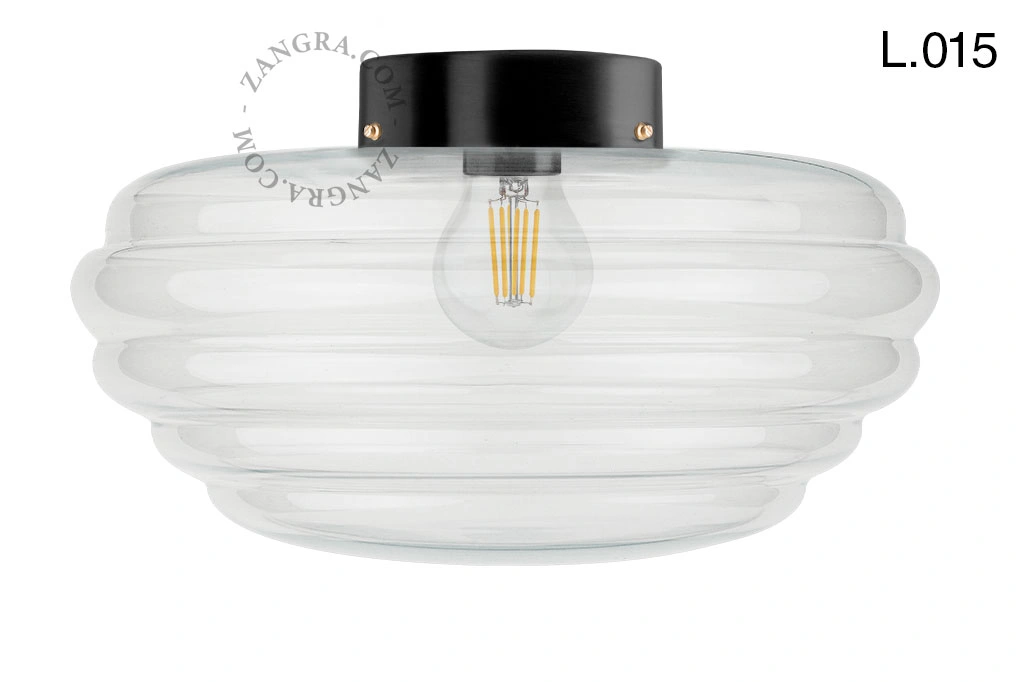lampa z mosiądzu ze szklanym kloszem